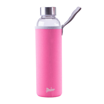 Glas-Trinkflasche 550 ml mit Neoprentasche
