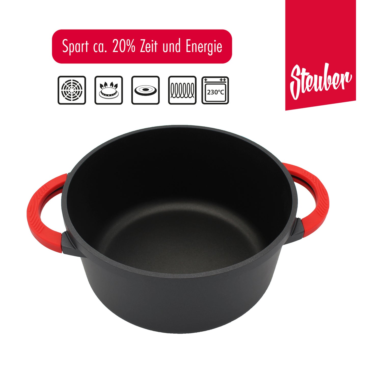 Niederdruck Kochtopf 4800 ml Ø24 cm Antihaft-beschichtet