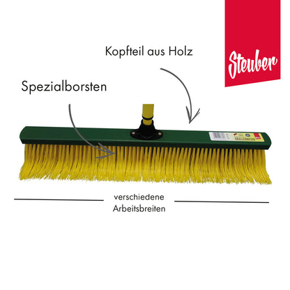 Krallenbesen grün/gelb mit gebogenen Borsten - Made in Germany