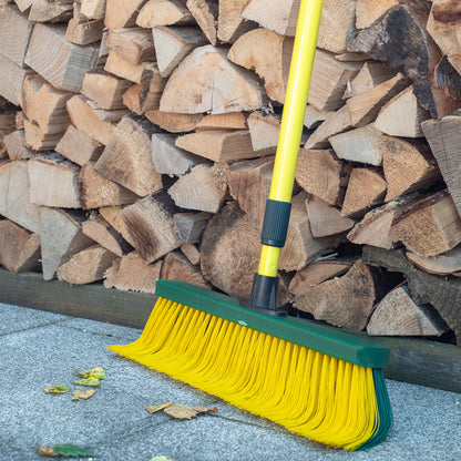 Krallenbesen grün/gelb mit gebogenen Borsten - Made in Germany