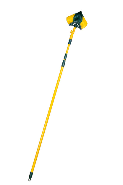 Kralleneckbesen mit 3,6m Teleskopstiel und 45° Winkeladapter