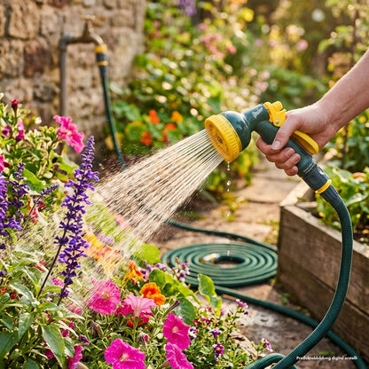 Flexibler Gartenschlauch mit Soft-Touch-Griff Sprühkopf mit 10 Funktionen