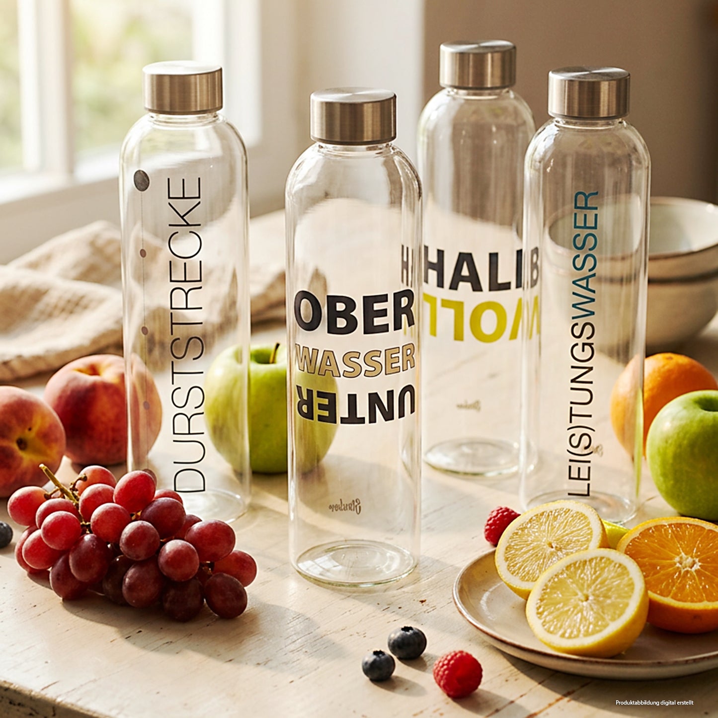 Trinkflasche 700 ml mit motivierenden Sprüchen