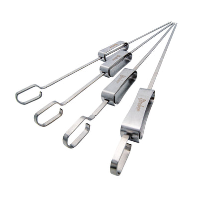 4er Set Grillspieße 40 cm Schaschlikspieß mit Schieber
