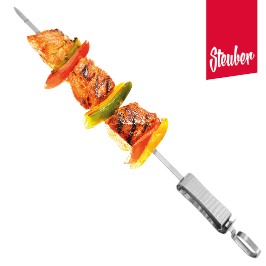 4er Set Grillspieße 40 cm Schaschlikspieß mit Schieber