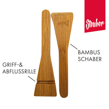 Grillpfännchen 2er Set inkl. Bambusspachtel Kinder-Pizzablech