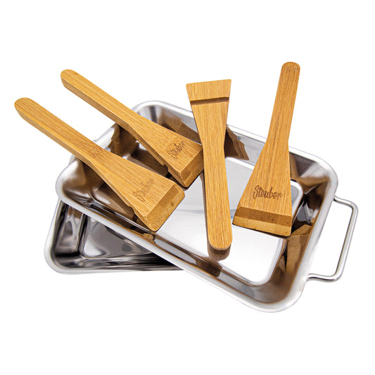 Grillpfännchen 2er Set inkl. Bambusspachtel Kinder-Pizzablech