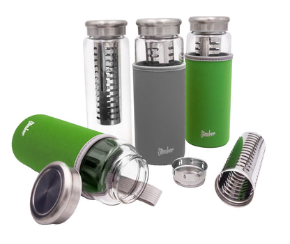 Trinkflasche 750 ml mit Filtereinsatz und Tasche