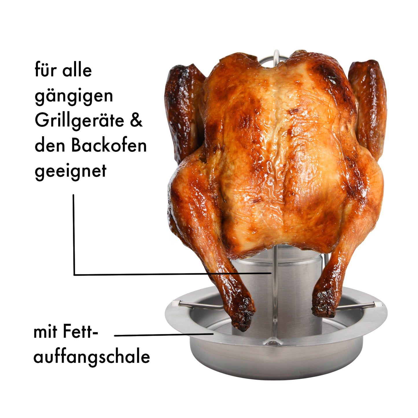 Hähnchengriller für Holzkohle- & Gasgrill Grillhähnchen-Bräter