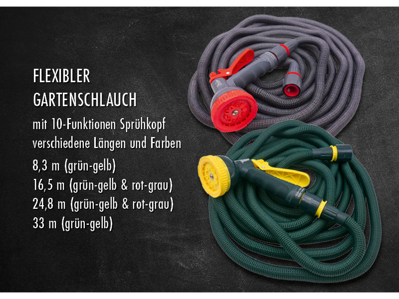 Flexibler ausdehnbarer Gartenschlauch mit Soft-Touch-Griff in grau, de – Steuber