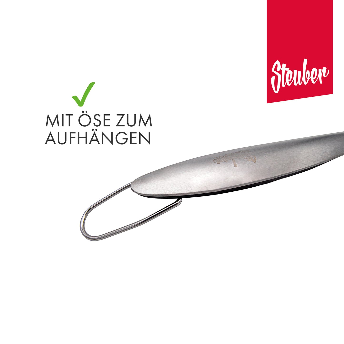 Kleiner Grillwender mit großer Spatel und Schneidkante
