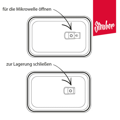 4er Pack Glas Frischhaltedosen 1000 ml mit Mikrowellenventil luft- & wasserdicht